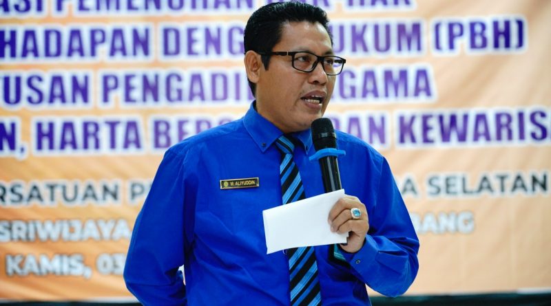 KETUA PA PALEMBANG MENJADI NARASUMBER DALAM KEGIATAN SOSIALISASI PEMENUHAN HAK PEREMPUAN