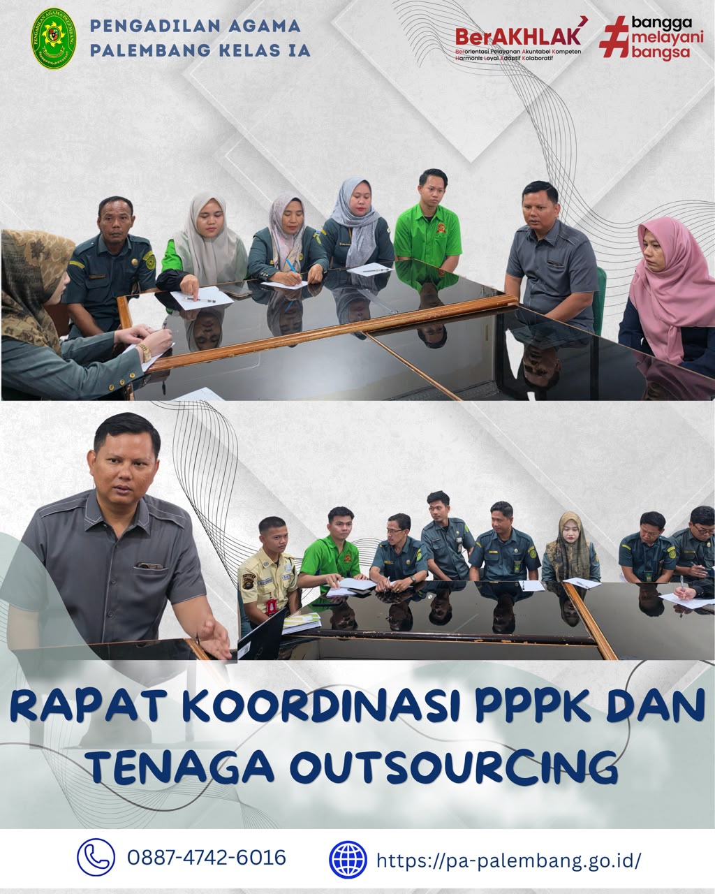 Rapat Koordinasi PPPK dan Tenaga Outsourcing, Pengadilan Agama Palembang Perkuat Kinerja dan Mutu Pelayanan